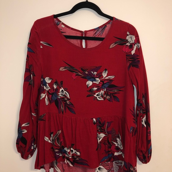 Long sleeved flower blouse - Picture 2 of 2
